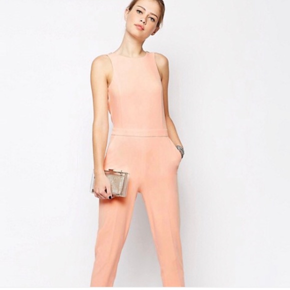 ASOS Pants - asos Plunge Back Embellished Jumpsuit SZ 8